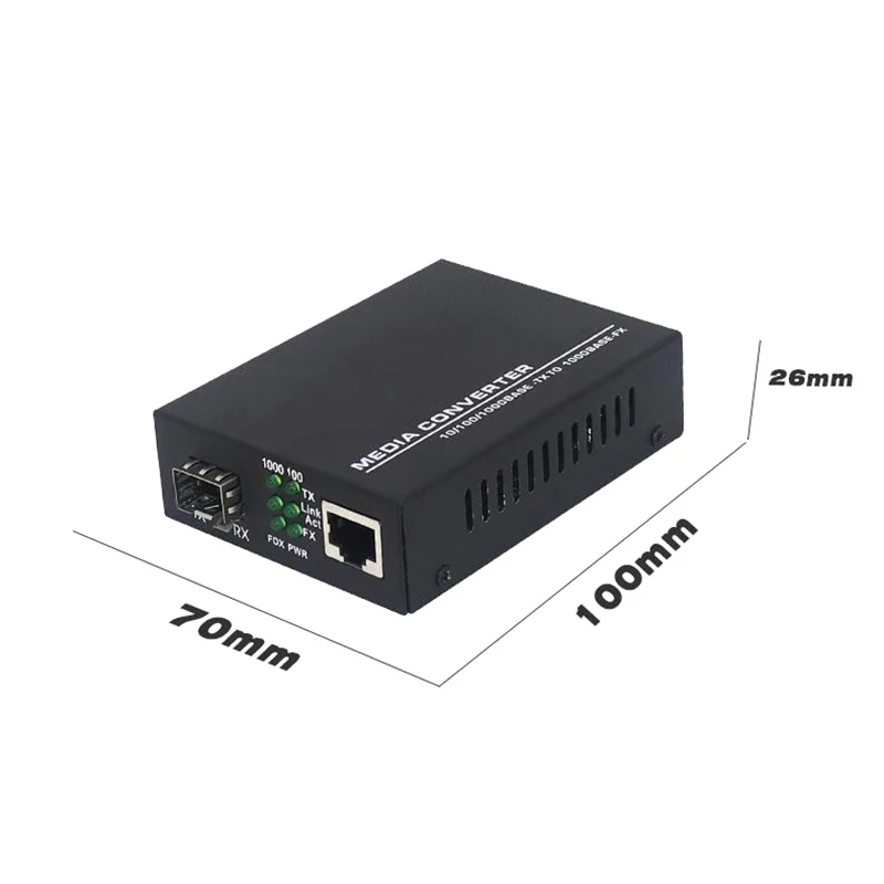 Vezelschakelaar Gigabit SFP Media Converter SFP naar RJ45 Transceiver 10/100/1000M Glasvezelschakelaar met 3KM/20KM LC/SC SFP-module