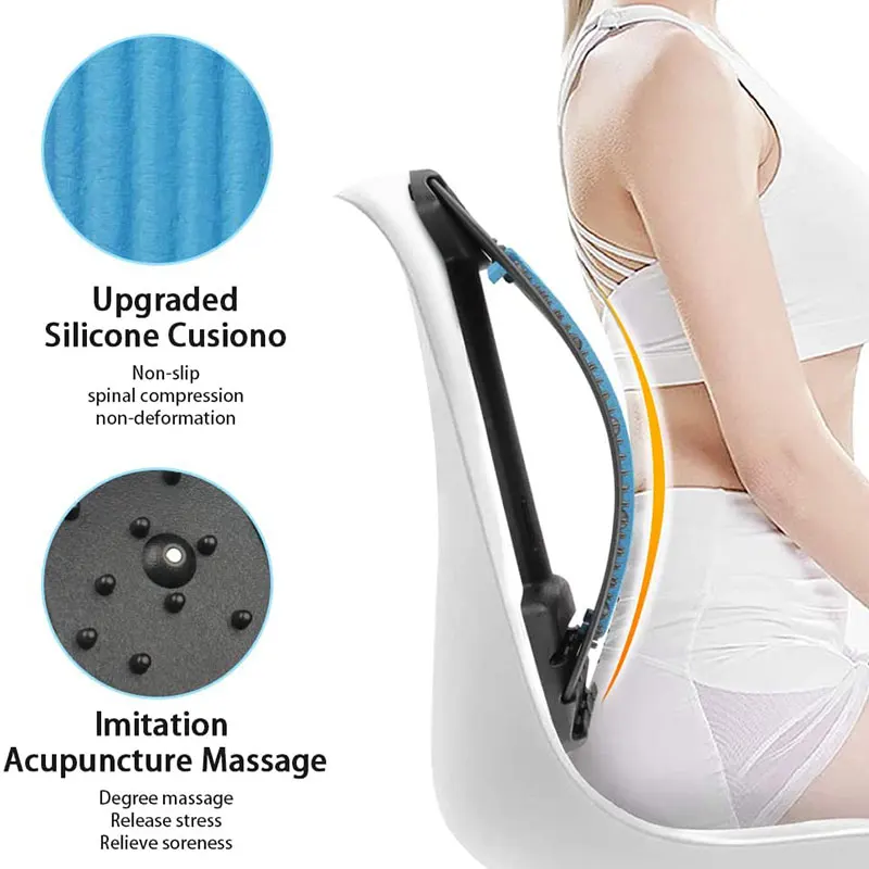 Athesoo Back Massage Stretcher Waist Neck Adjustable Fitness Lumbar Cervical  Relaxation Spine Support Pain Relief