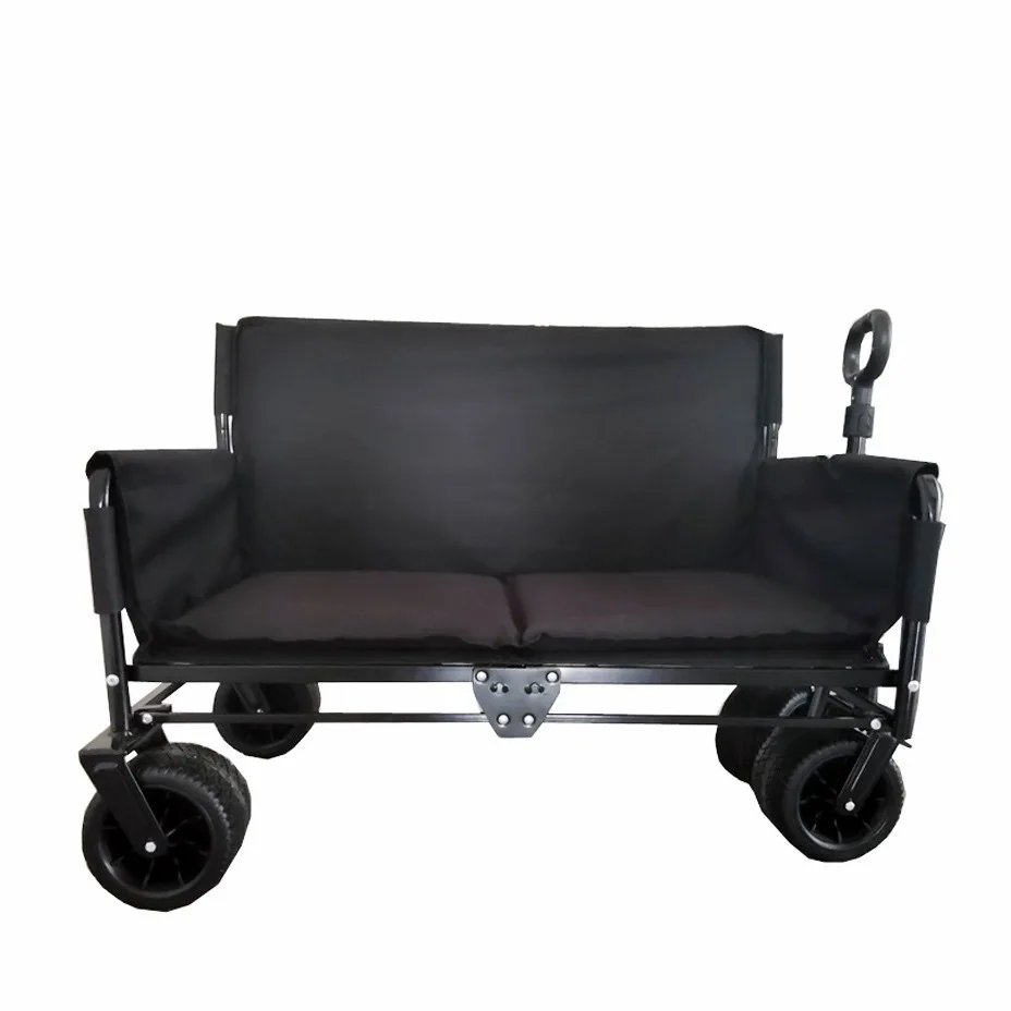 Outdoor sofa cart, folding camping cart, foldable outdoor hand pushed picnic cart, camping trailer rod