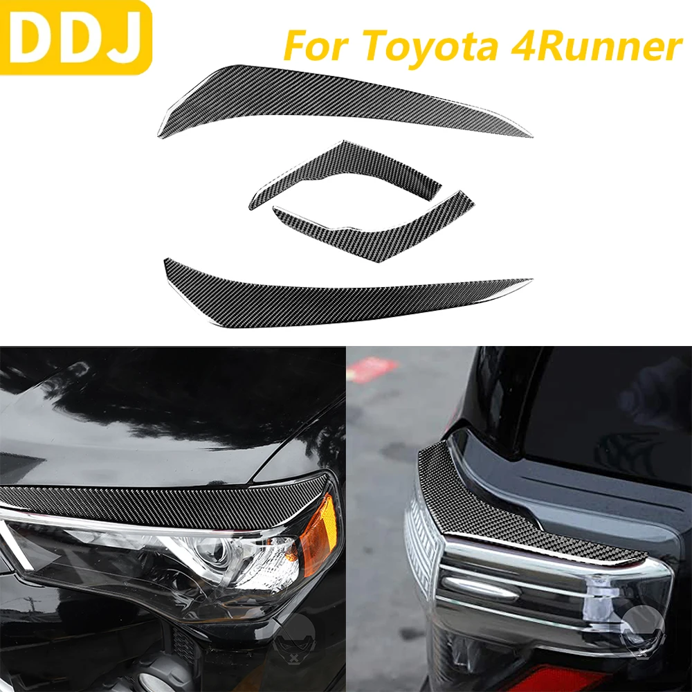 

Для Toyota 4runner 2010-2020 углеродное волокно передняя фара веко панель для бровей отделка автомобильные аксессуары декоративная наклейка