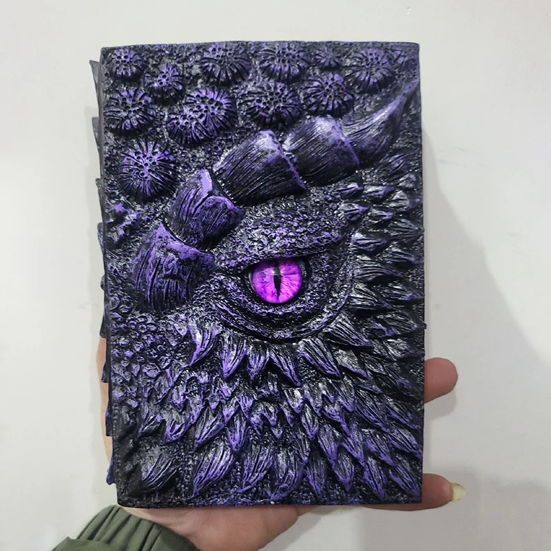 

Fashion Vintage Dragon Embossed Resin Cover Travel Diary Notebook Travel Journal A5-Note Book Art 3D Relief Diary Book 1pcs