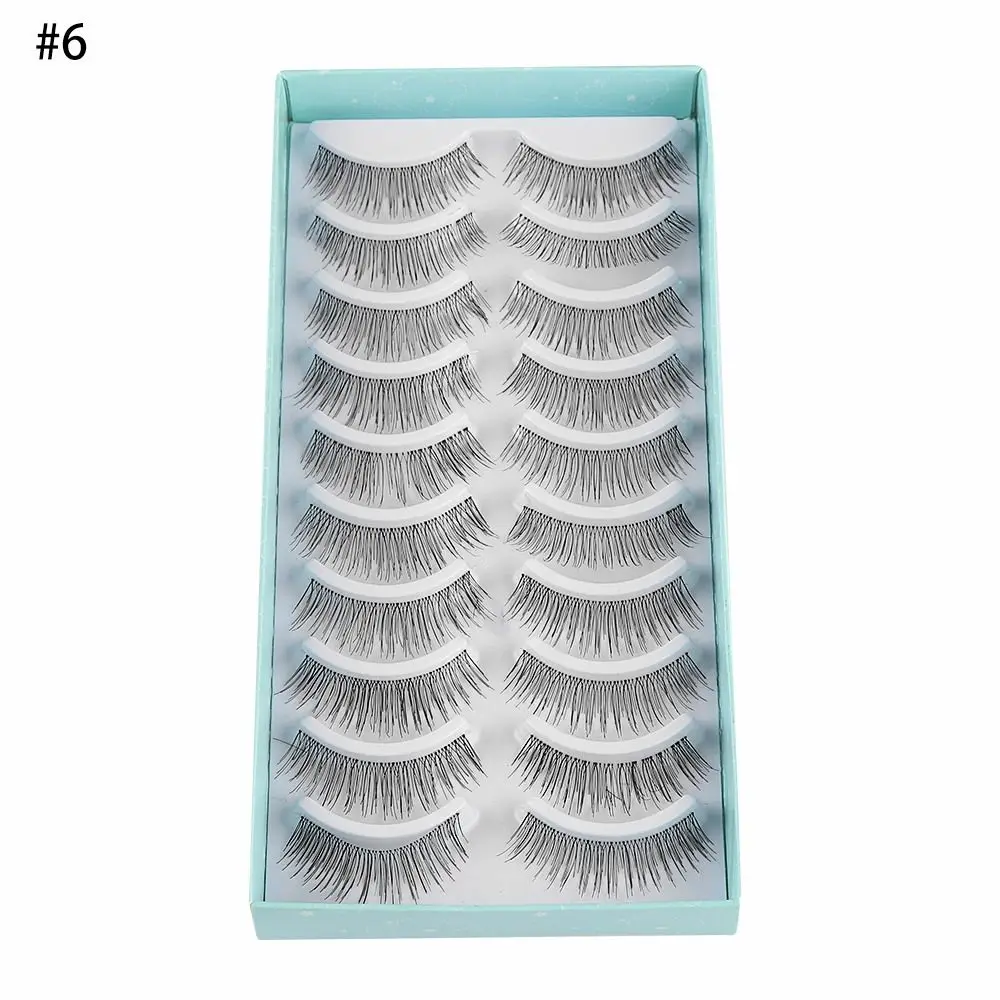 SKONHED 5/10Pairs Wispies False Eyelashes Thick Long Crisscross Lashes Extension Handmade EyeMakeup Tools