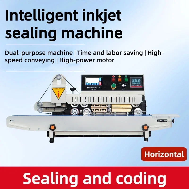 Automatic Continuous Ink Coding Band Sealer Touch Screen Automatic Plastic Bag Sealing Machine for Food Packaging