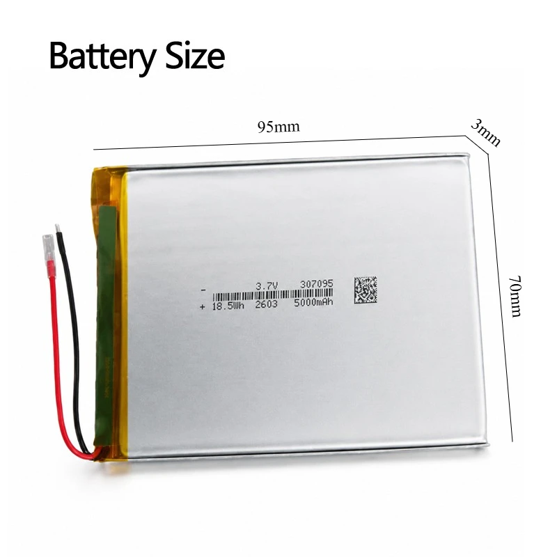 307095 3.7V 5000mah Ultra thin polymer lithium battery for 8 inch 9 inch MID Tablet  GPS PSP MI /PDA Smartphone Tablet Batteria