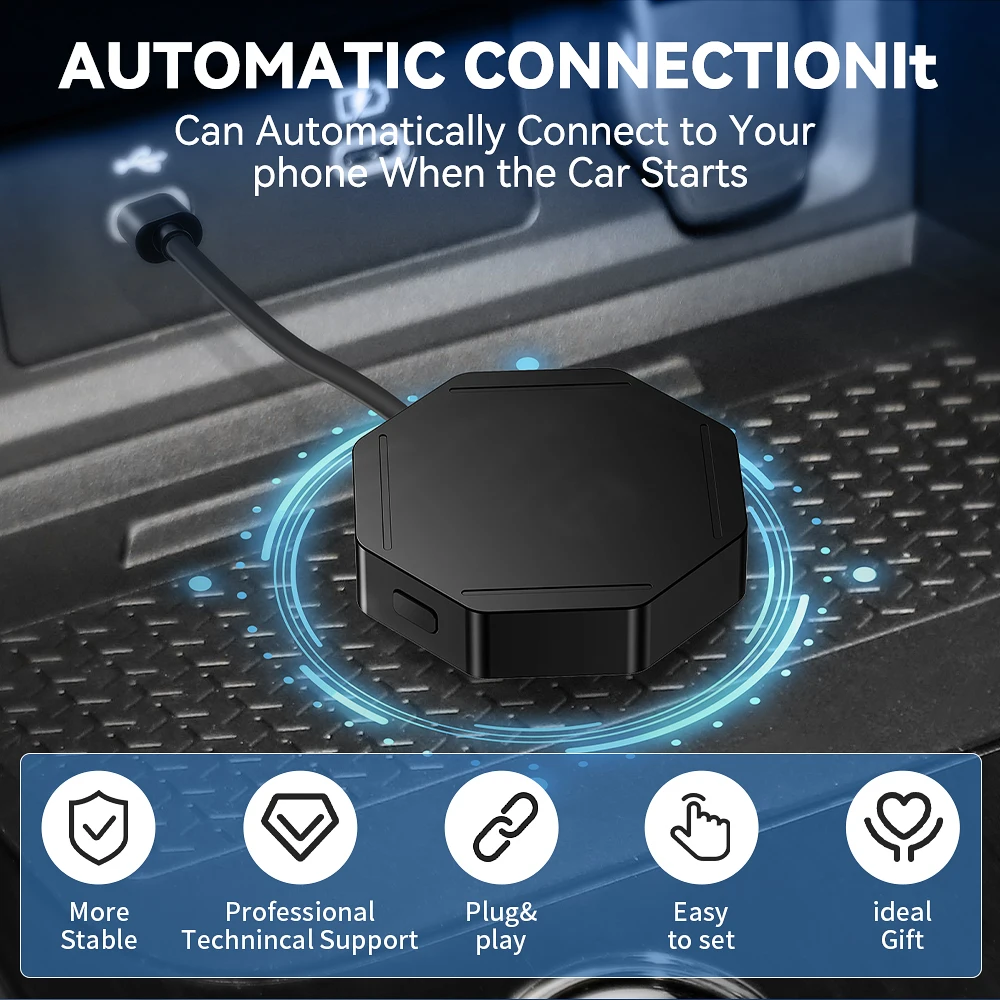 C11 محول CarPlay اللاسلكي Android Auto اللاسلكي سبوتيفي لمازدا تويوتا مرسيدس بيجو فولفو كيا 2 في 1 Carplay AI Box #1