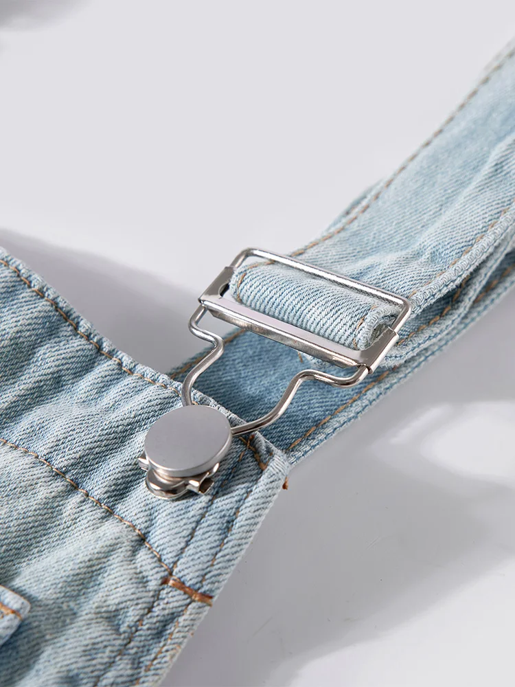 Salopette en jean légère Wa pour femmes, taille haute, coupe ample, Anti-âge, jambes larges, saison printemps, Faion rétro Sle