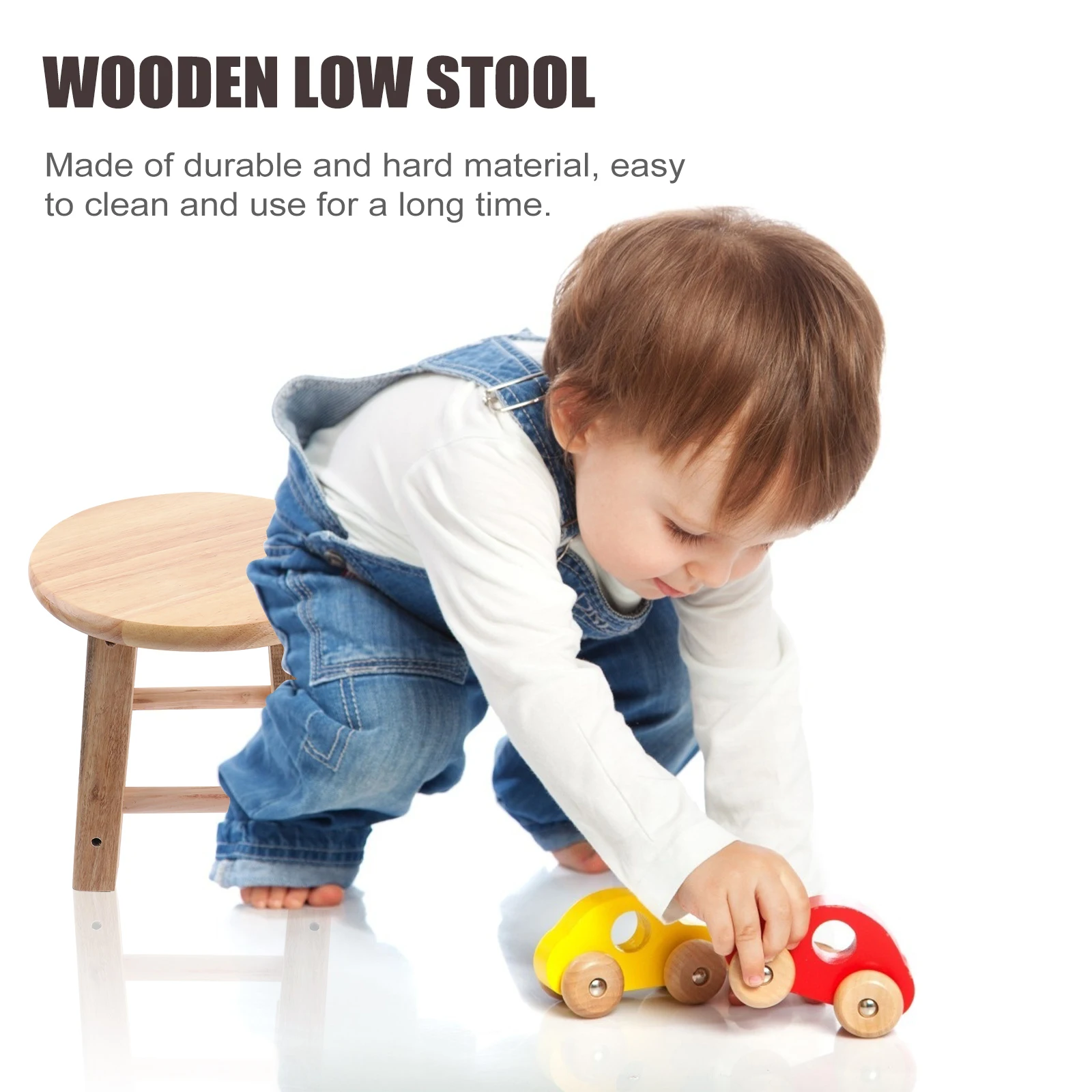 

1pc Solid Low Shoe Changing Non-Skid Chair Anti-Slip Wood Simple Home Shoe Changing Stool Stool Portable
