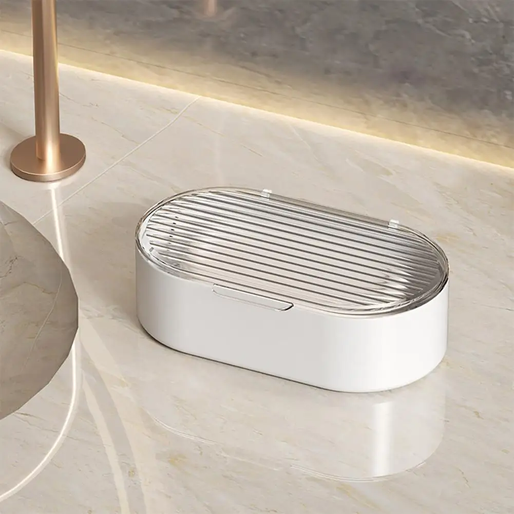 

Anti-splash Soap Holder Elegant Double Layer Hollow Soap Box with Drainage Dustproof Lid for Bathroom Organization Storage