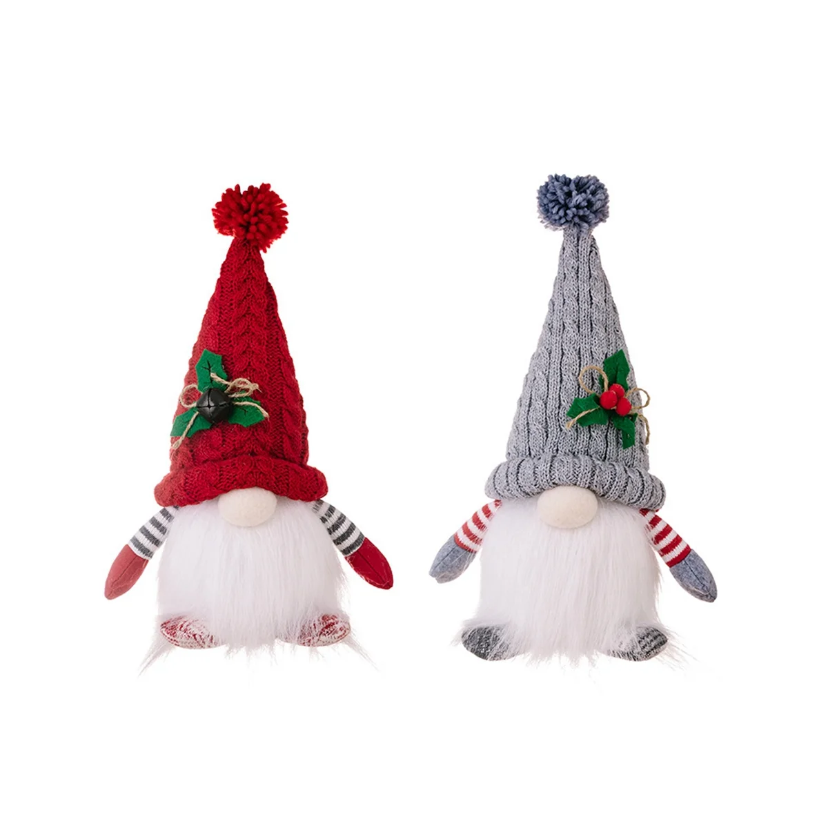 Christmas Ornament Knit Hat Illuminated Rudolph Doll Faceless Gnome Doll Supplies Grey