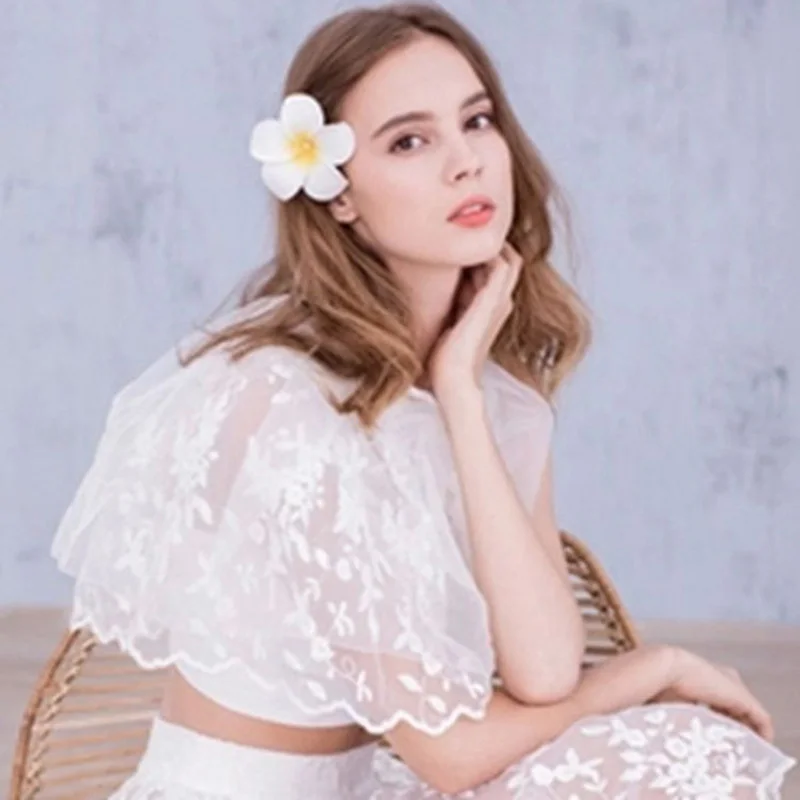 

10Pcs Hawaii Egg Flower Hair Clip 7cm Durable Hairpin for Luau Wedding Summer Hair Decoration for Girls Women