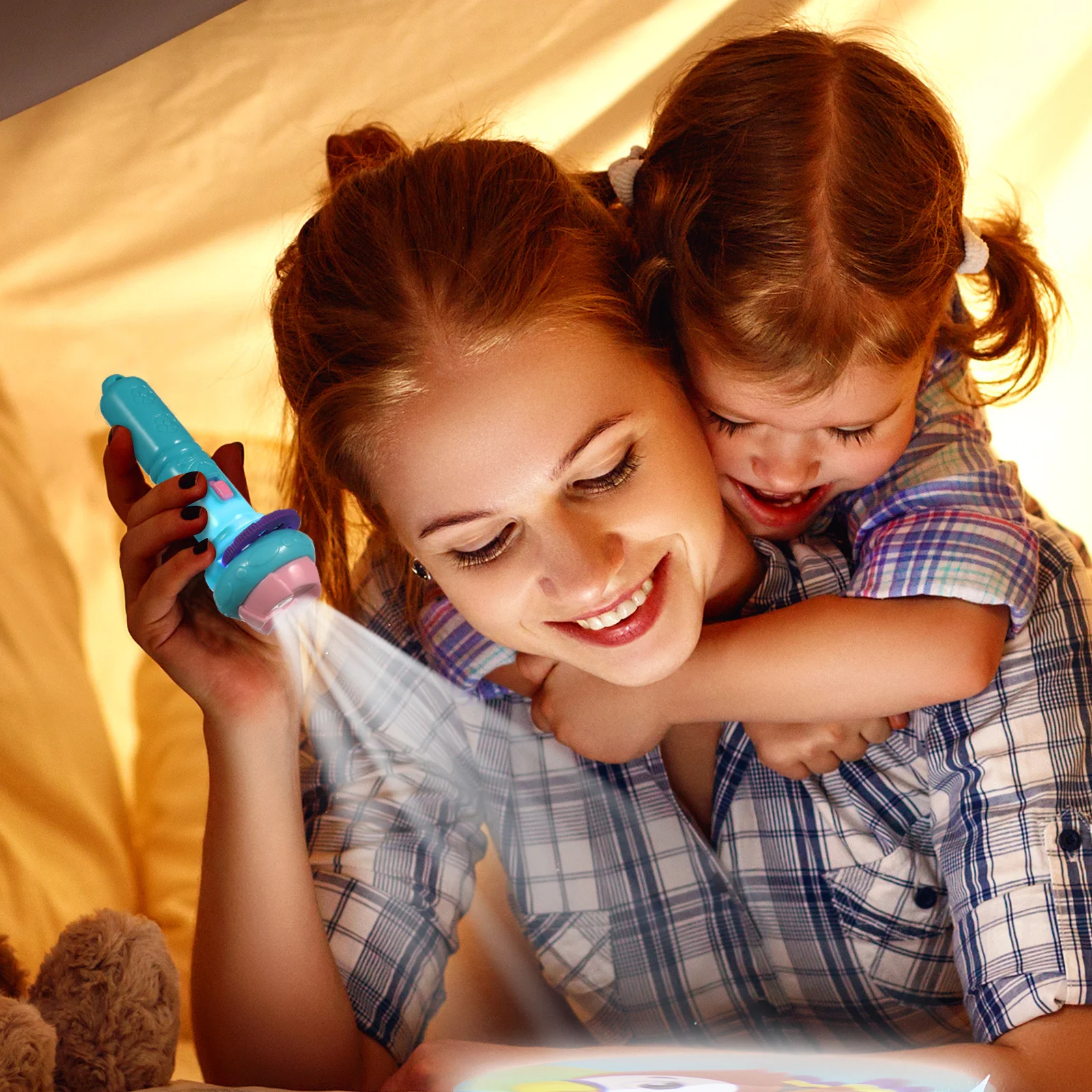 4 قطع من مشاعل الإسقاط للأطفال، جهاز عرض تفاعلي محمول لقصص ما قبل النوم، مصباح يدوي للإسقاط للأطفال #1