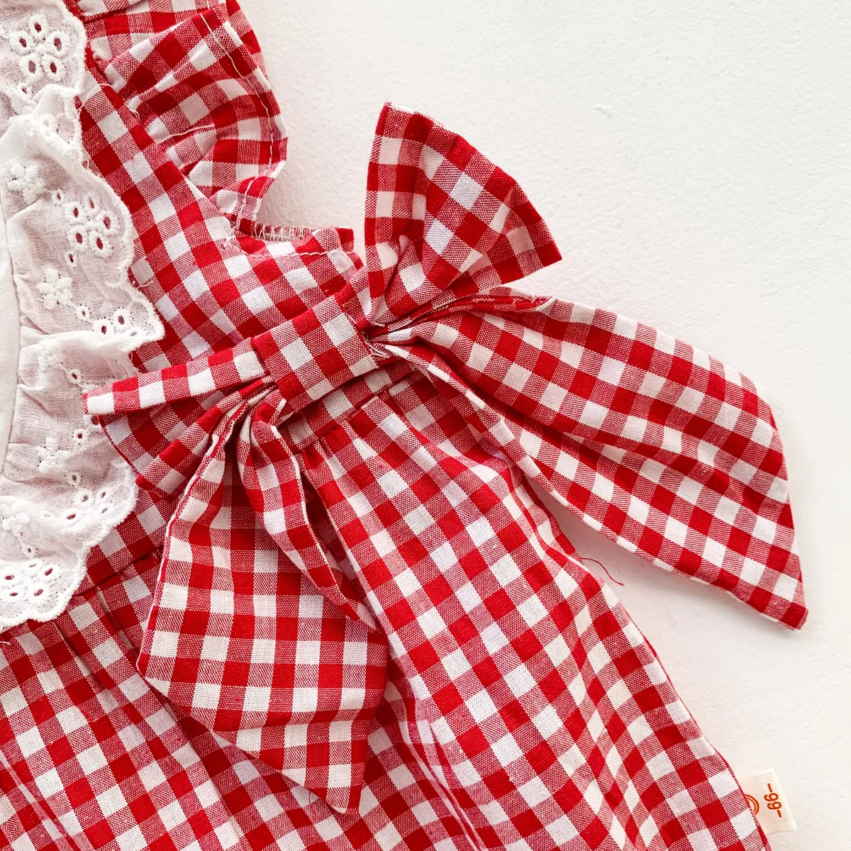 Infant Kids Girls Summer Fly Sleeve Bow Plaid ricamo abiti floreali neonato abbigliamento tute tute regalo fasce