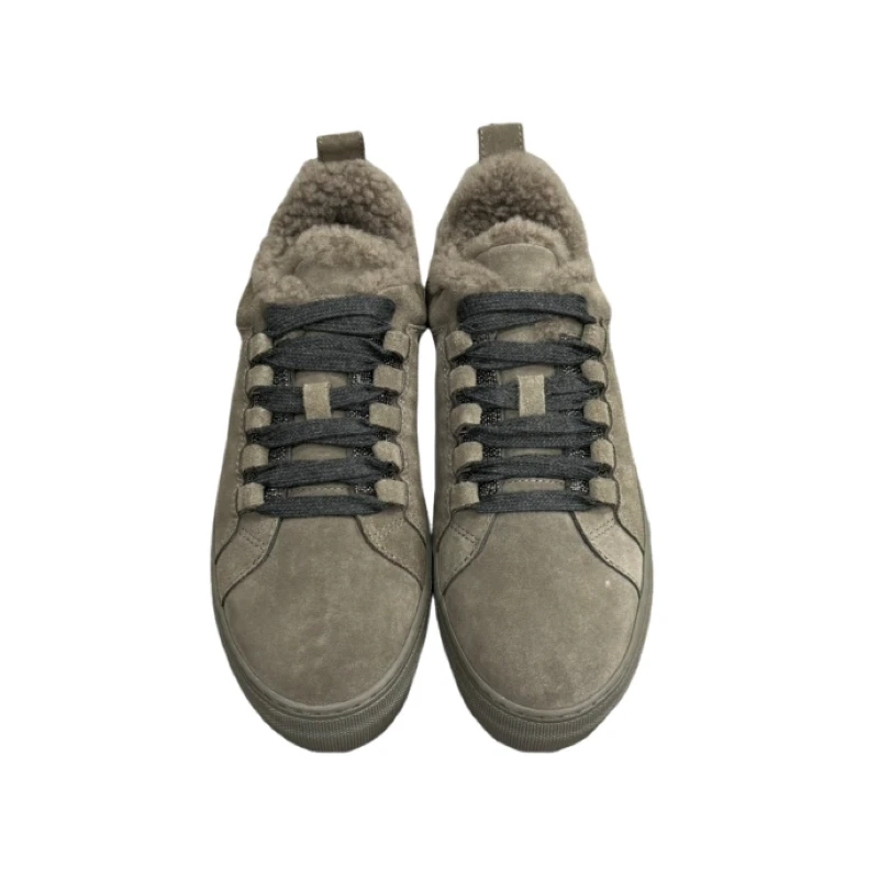 Suede Cowhide with Wool Chunky Platform Mesh Sneakers Lightweight Non-Slip Casual Sport Walking Athleisure  AJ0614