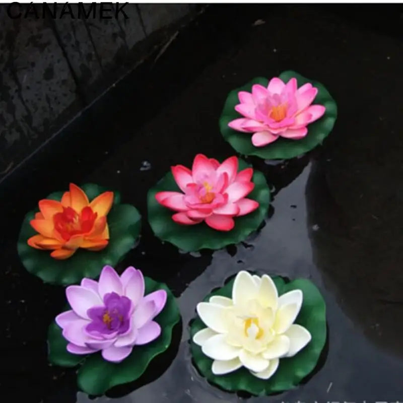 Artificial Flowers for Fish Tank Pond Water lily Lotus Aquarium Home Decoration 1Pc Floating Artificial Lotus Ornament Decor