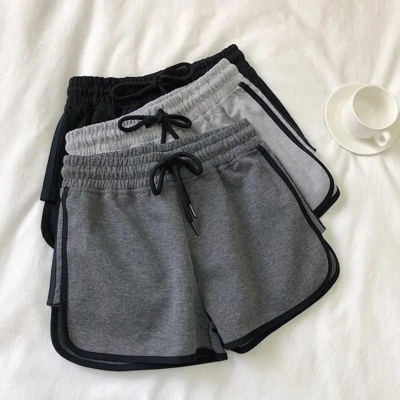 Short de sport élastique taille haute pour femme, short de course décontracté, été