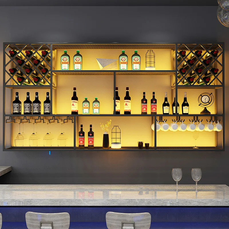 

Industrial Display Bar Cabinet Buffet Organizer Standing Kitchen Cabinet Modern Accesories Meuble Bar Decoration Furniture