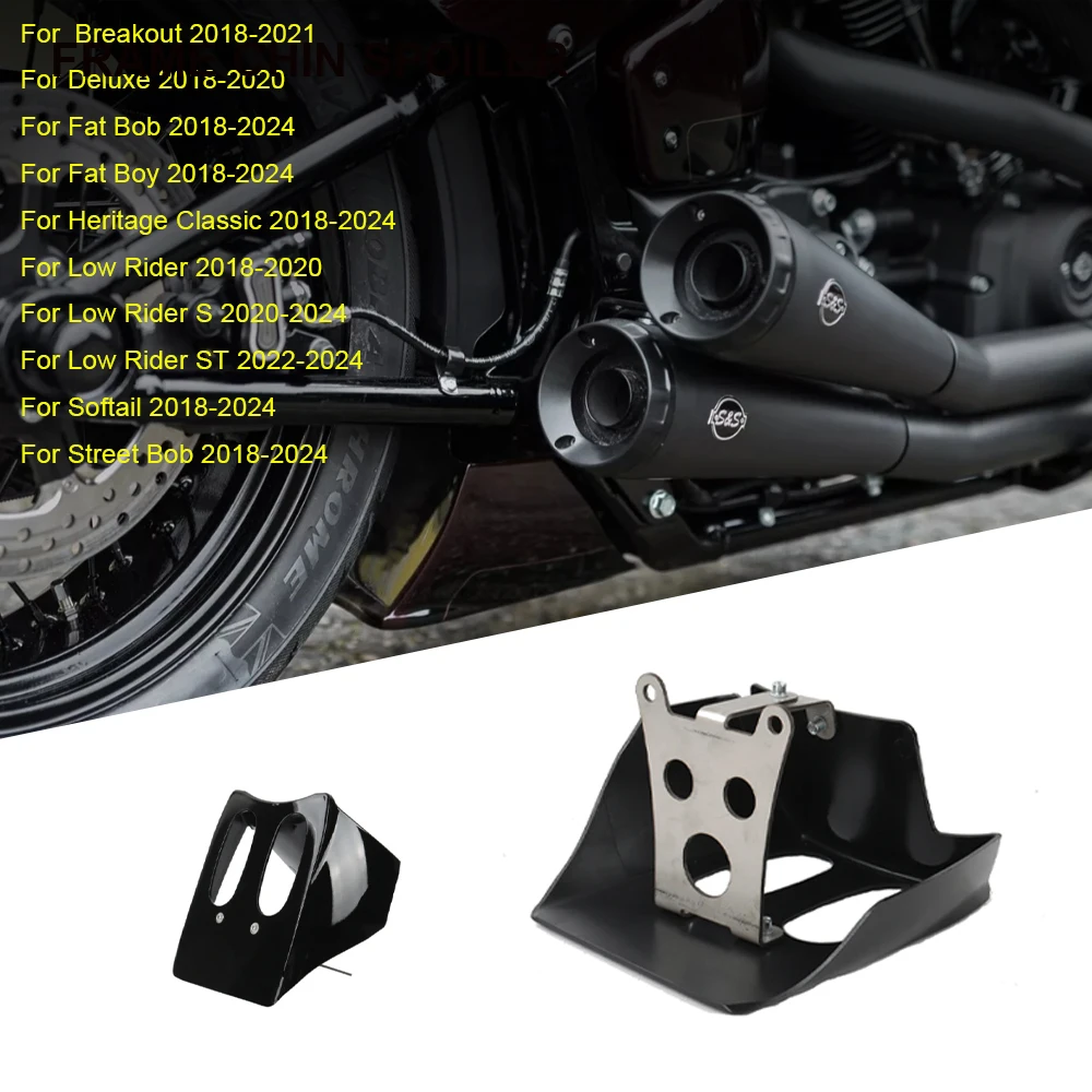 

New Motorcycle Accessories BACK FRAME CHIN SPOILER for Harley Fat Bob/Boy Heritage Classic Street Bob Softail 2018-2024