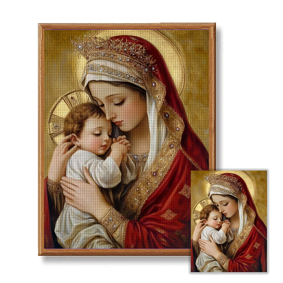 1PC36X46cm/14.17X18.11in,11CT Print Cross Stitch DIY Kit, Holy Tenderness, Adult Beginner's Relaxed Cross Stitch Stitch