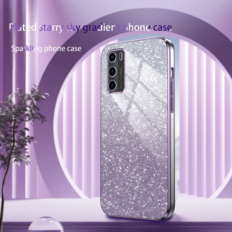 Fashion Case For P40 Luxury Glitter Plating Soft Silicone Phone Case for Huawei P40 Pro Women Girl Protect Back Cover P 40