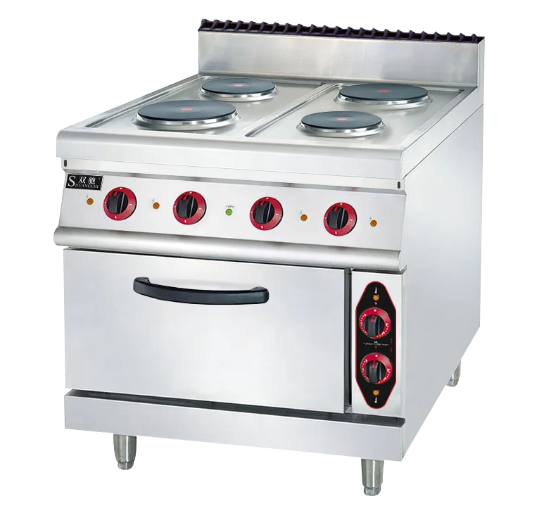 Commercial Combination Oven Electric 4 Heating Plate Cooker Cooking Range Stove with Oven CE Approved Built-in Ovens