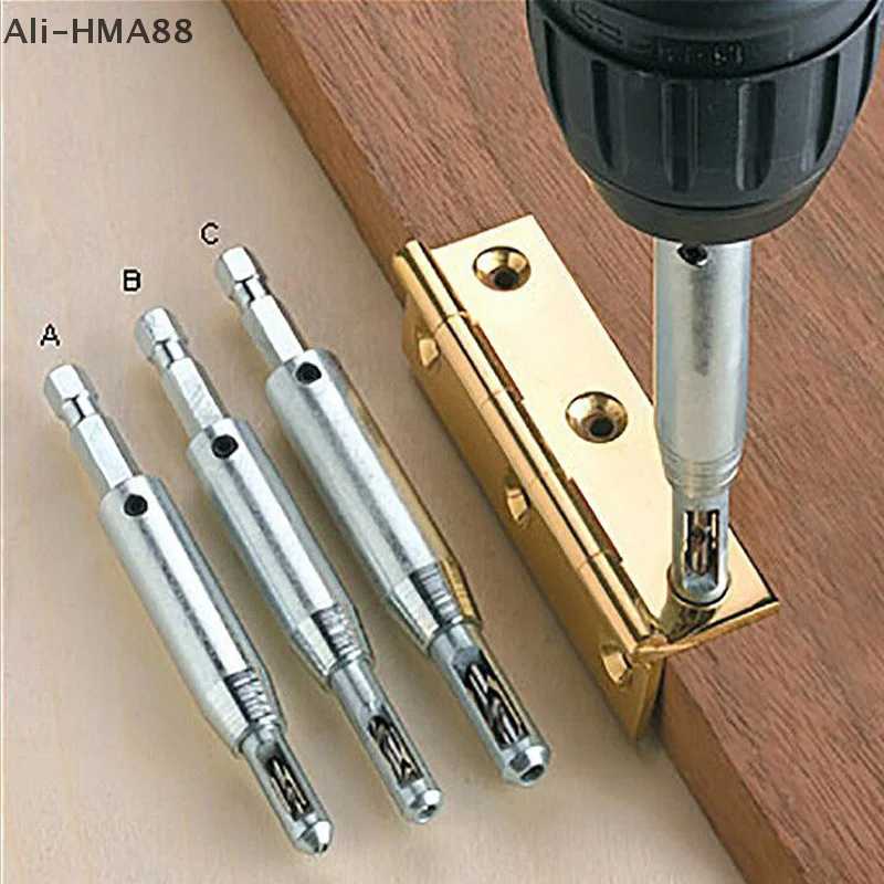

3pcs Self Centering Hinge Drill Bits Door Window Cabinet Woodworking Hole Puncher Wood Reaming Tools Countersink Drill Bits