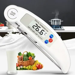 BBQ Thermometer Foldable Digital Meat Thermometer Food Oven Thermometer Milk Water Oil Liquid Probe Kitchen Tools Auto Shutdown