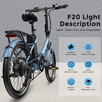 FAFREES F20 Light Folding City Ebike 36V 18Ah Electric Bicycle Compact Portable Urban Transport