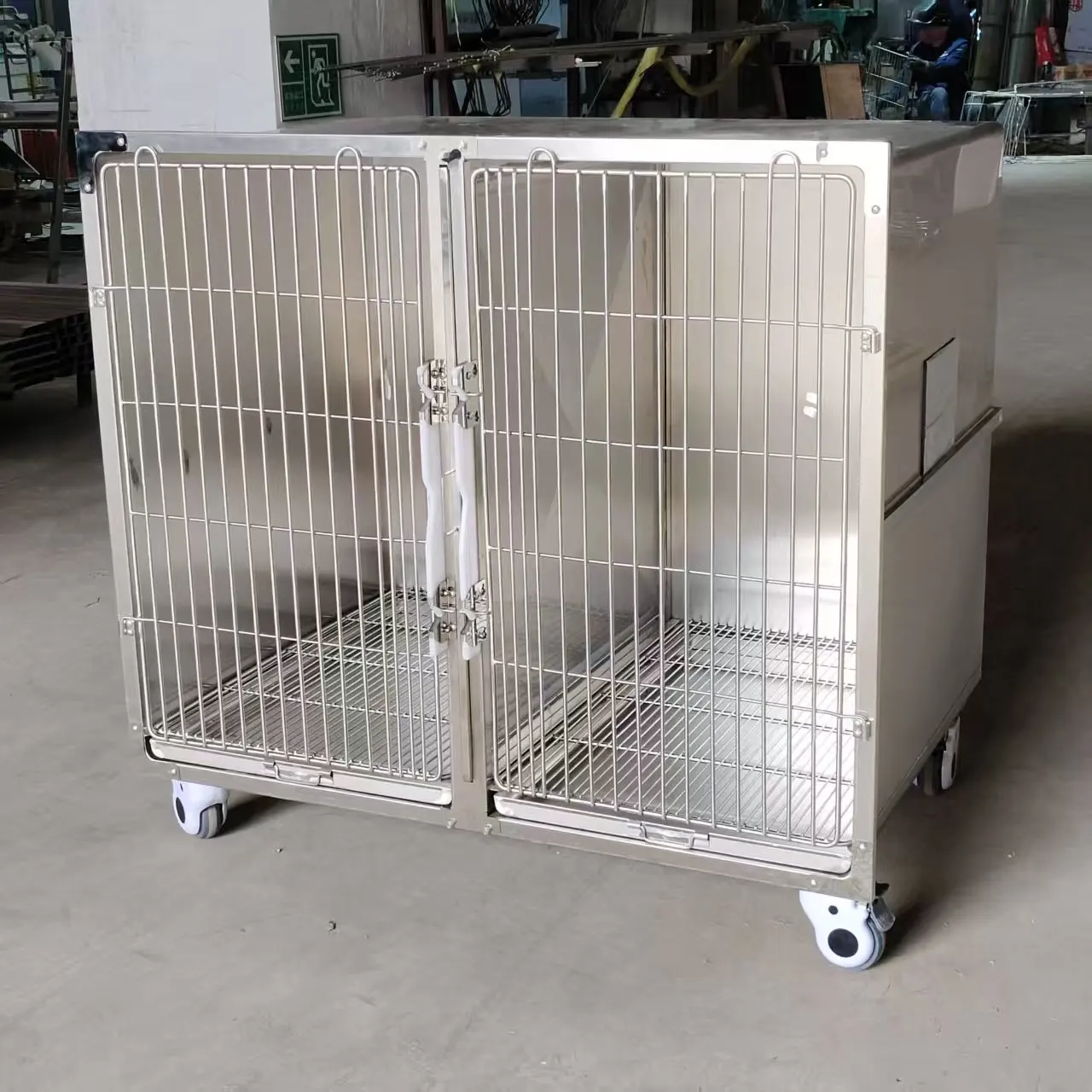 Modern Solid Pattern Stainless Steel 304 Pet Hospital Kennel Veterinary Clinic Equipment Dog Recovery Cage