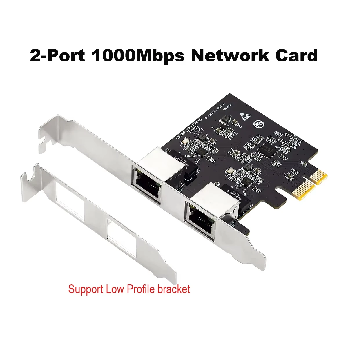 PCIe Dual Port 1000M Network Card RTL8111H Chip Ethernet Adapter PCI-E NIC 2-Port LAN Card  for Desktop Server Gigabit