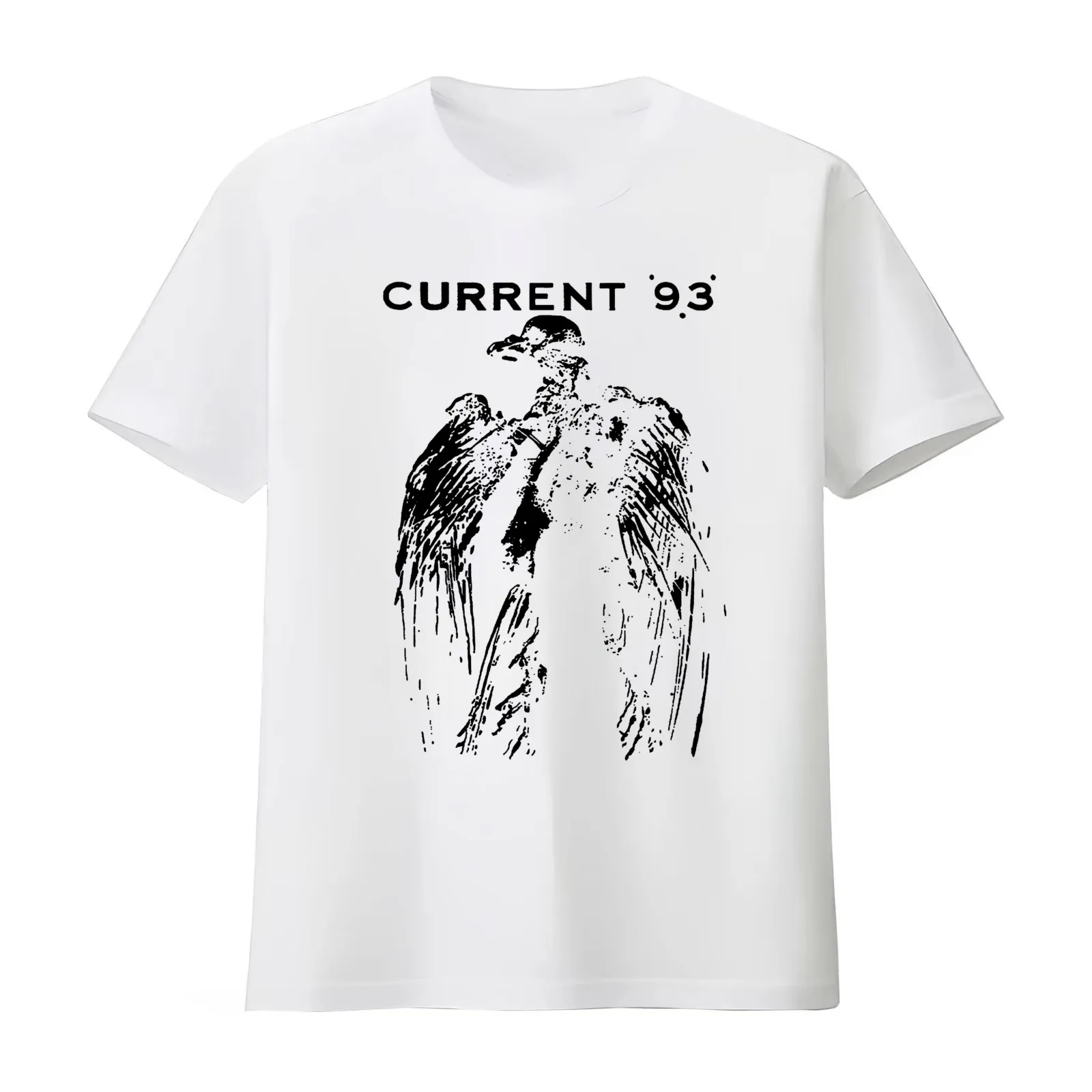 Current 93 Current Ninety Three T-Shirt Summer Casual Cotton Tee Oversized Streetwear Tops Vintage Graphic Print 100% Cotton