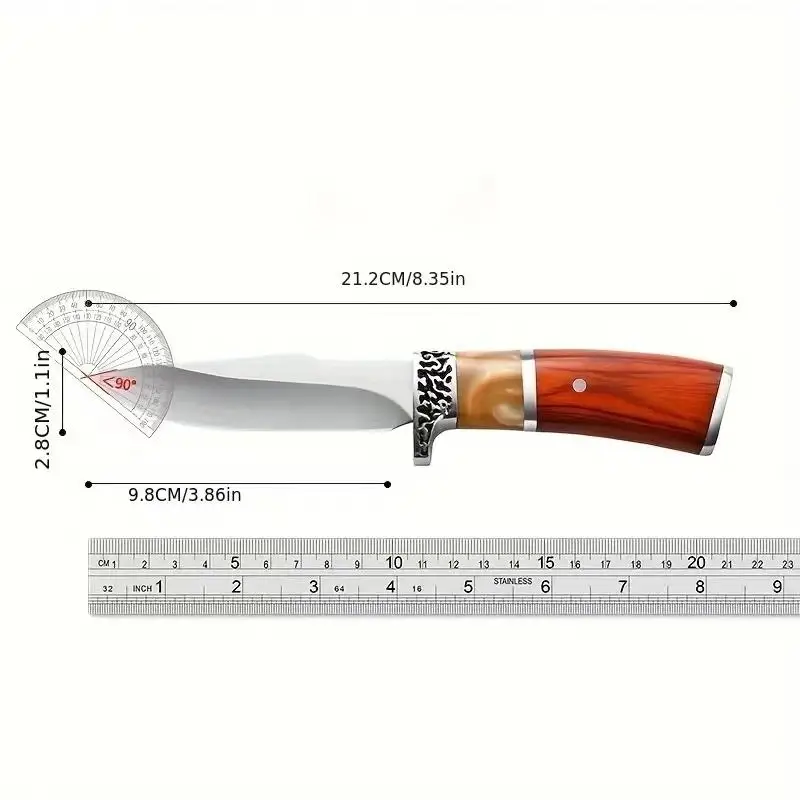 4" Meat Cleaver straight Knife High-end Boning Knife Cutting Meat Cutter Outdoor Knife tool knives High hardness Handmad view 6