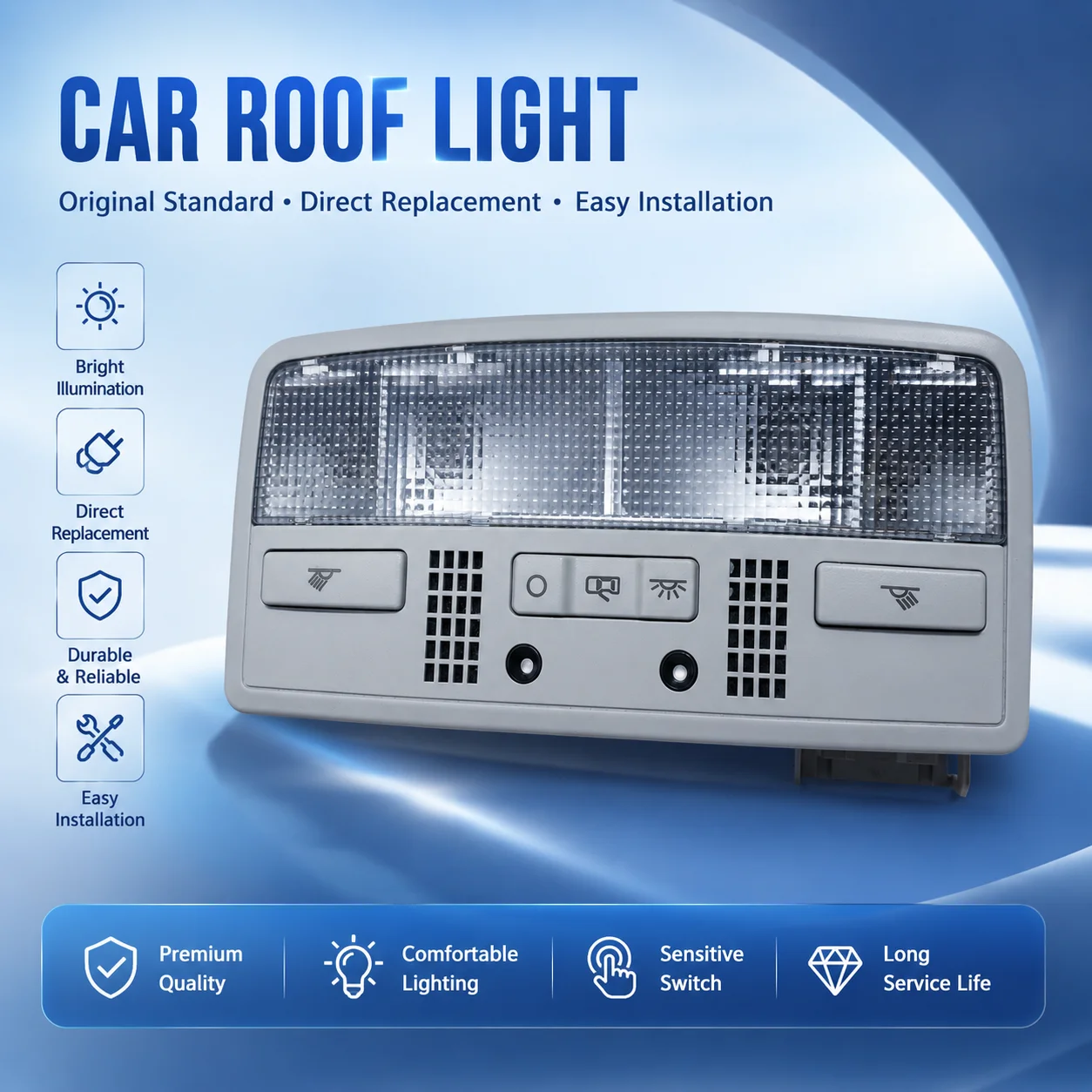 Car Interior Ceiling Light for VW Golf 4 Passat B5 Bora Jetta Reading Lamp 3BD947105B