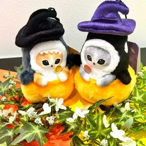 Halloween-kollektion Amine Mofusand plyschdocka leksaker nyckelring pumpa Gudetama haj katt mjuk docka väska hänge fylld plysch 10 best sales plysch - №5