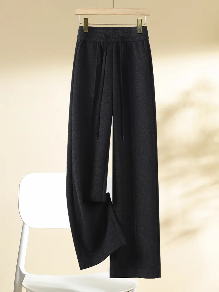 السراويل للنساء، والشتاء الكشمير عارضة عالية الخصر التخسيس السراويل الصوفية المستقيمة #2