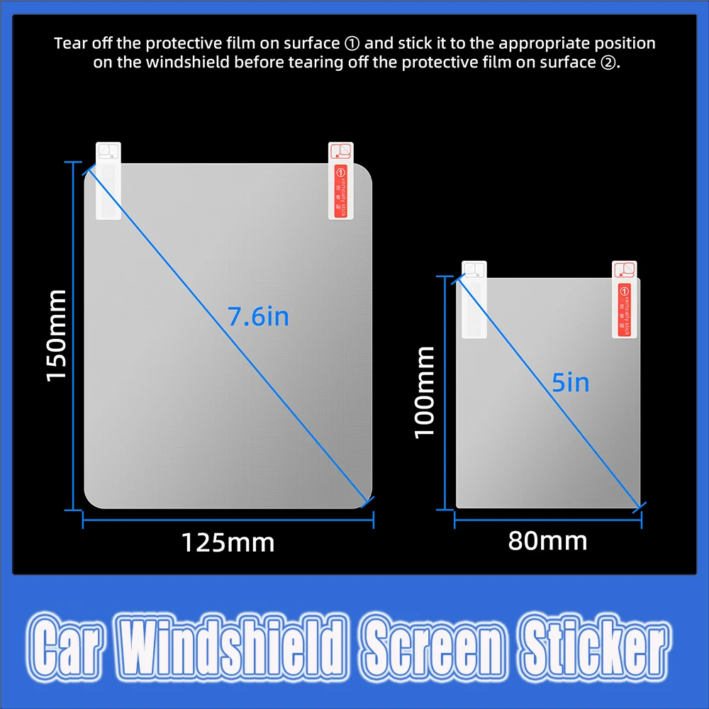 Transparent Car Windshield Screen Sticker Automobile Film Protective Reflective Screen Transparent Head Up Display 150X125mm