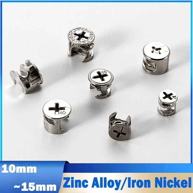 20Pcs 10mm~15mm Thickening Three In One Connector Eccentric Wheel Furniture Drawer Lock Screw Fastener Furniture Connector