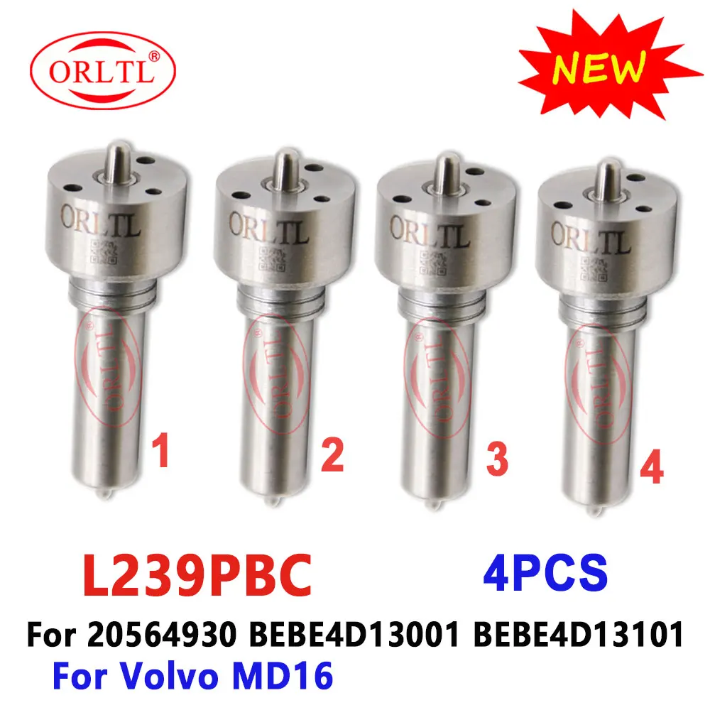 4PCS L239PBC Common Rail Injector Nozzle L239PBD Diesel Sprayer Atomizer For Delphi Volvo MD16 20564930 BEBE4D13001 BEBE4D13101