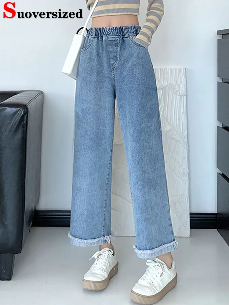 

Baggy Hight Waist Wide Leg Jeans Women Korean Streetwear Ankle-length Kot Pantolon Spring Fall Casual Oversize 4xl Denim Pants