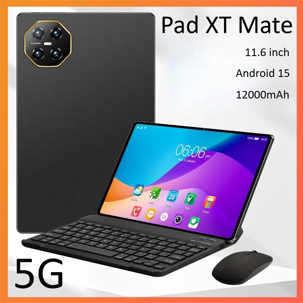 

Pad XT Mate оригинальные планшеты 11,6 дюйма 12000 мАч Tab 5G Dual Sim Android 15 планшетный ПК для детей с клавиатурой ноутбука