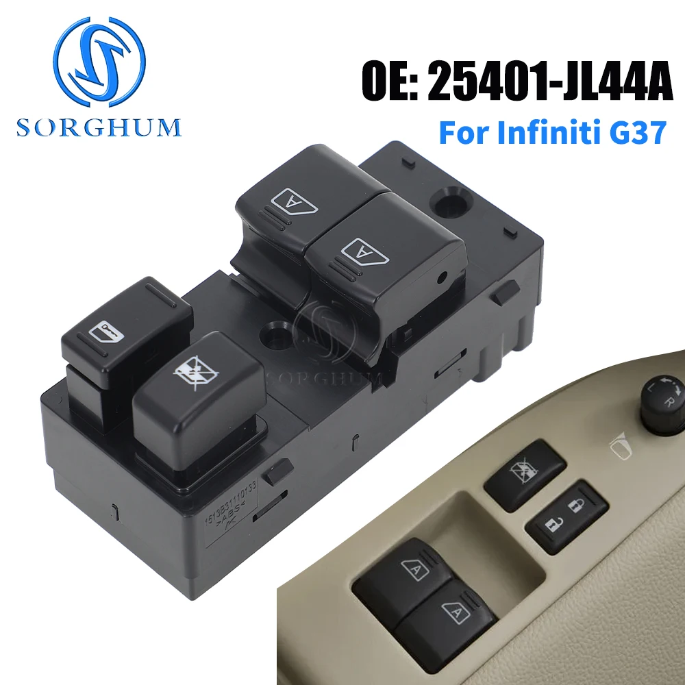 

SORGHUM передний левый главный переключатель водителя, кнопка переключателя стеклоподъемника для Infiniti G37 Q60 Coupe 08-2013 25401JL44A