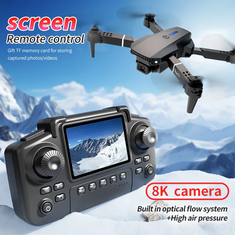 E88 PRO 8K HD 카메라 드론 WiFi FPV 접이식 RC 쿼드콥터 고도 유지 드론 항공 촬영 및 휴일 장난감 선물