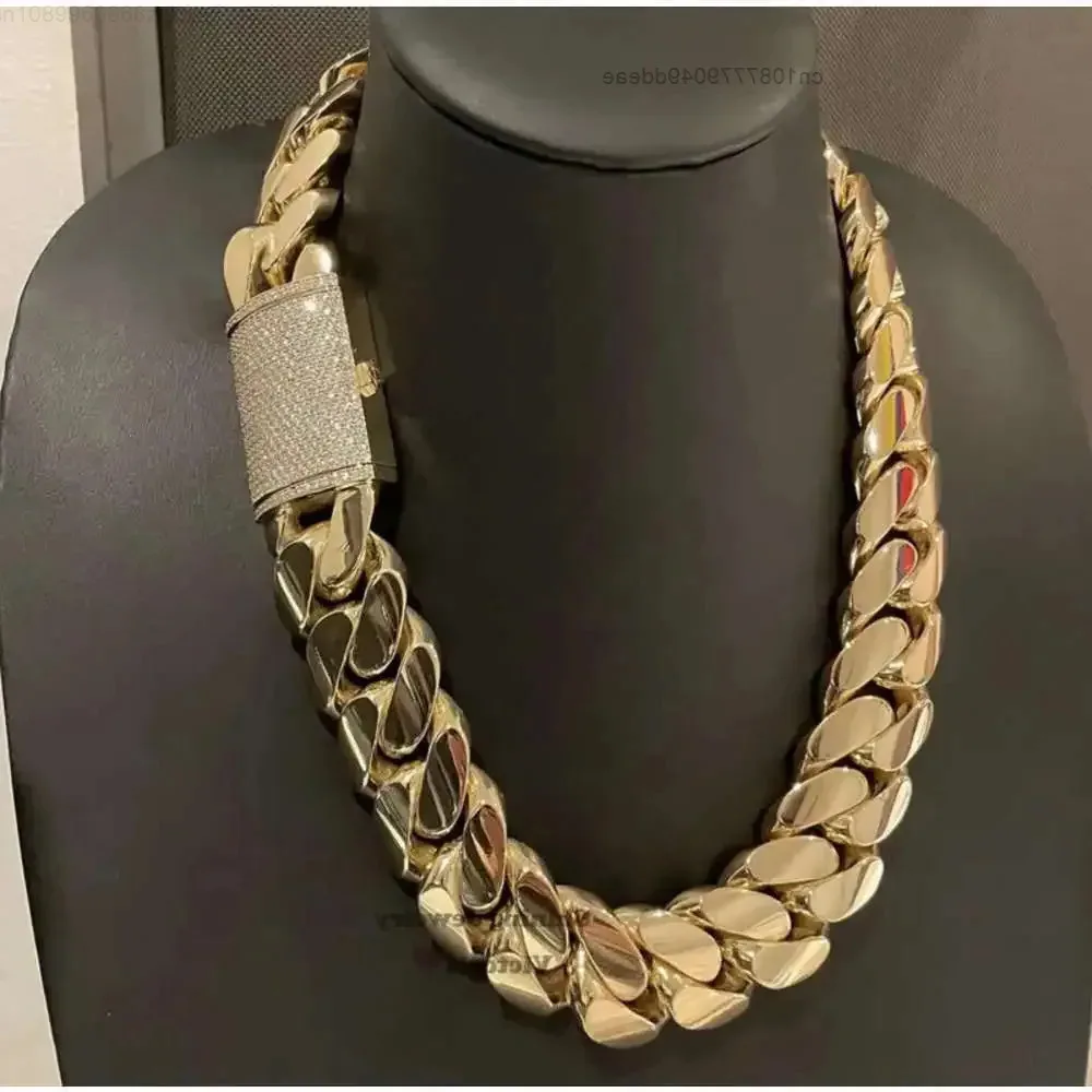 

Custom Hip Hop Jewelry Hand Made 999 Silver 20mm 9inch 26inch Diamond Clasp Miami Cuban Link Chain