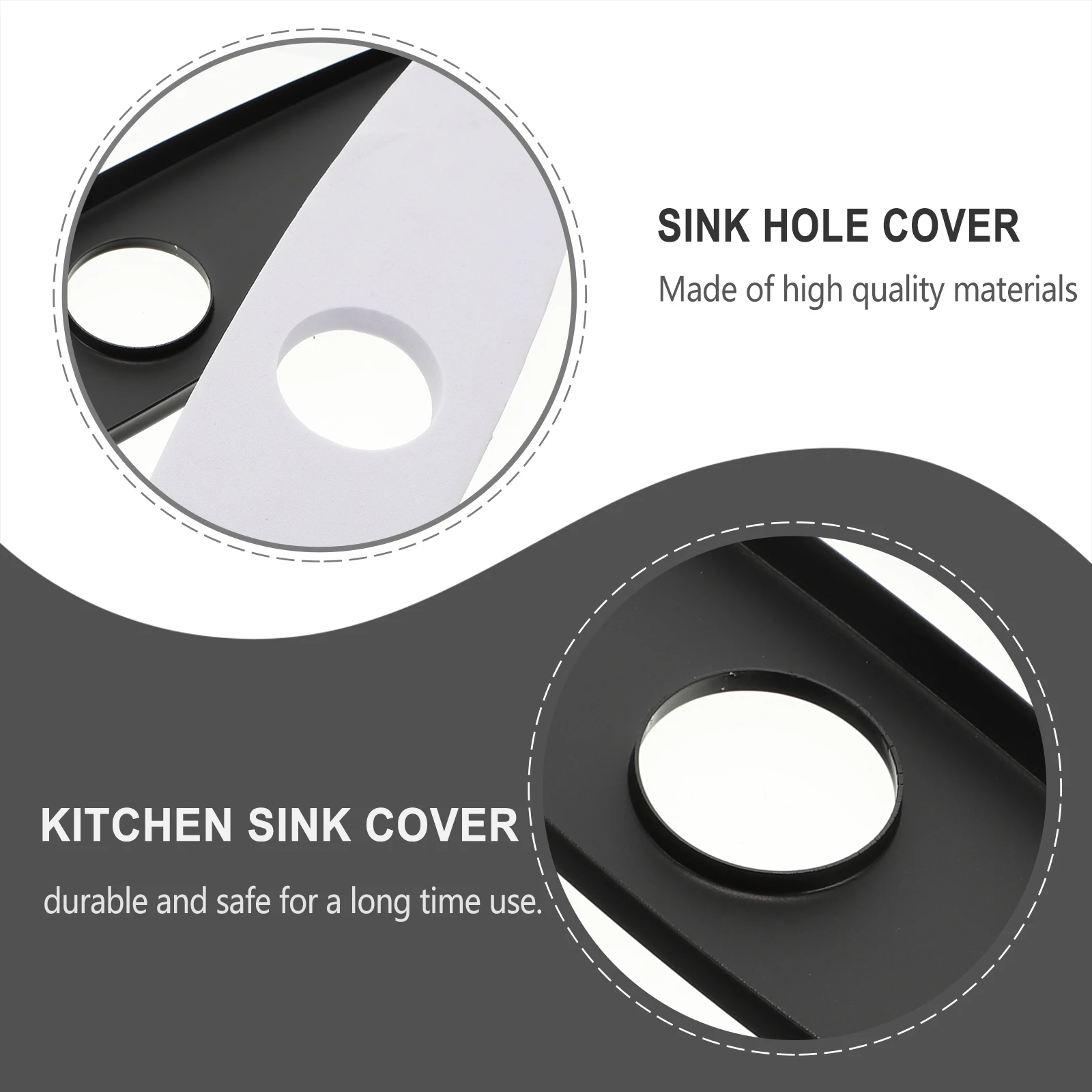 

10 Inch Black Stainless Steel Faucet Plate Sink Hole Cover Single Hole Faucet Escutcheon Plate Kitchen Sink Accessories