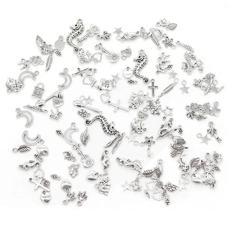 100Pcs Vintage Mixed Metal Animal Charms Beads Handmade DIY Bracelet Pendant Neacklace Clips Jewelry Accessories DIY Art Charms