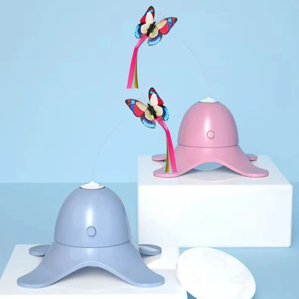 

Realistic Fluttering Electronic Cat Rotating Toy Not Easily Poured Replaceable Butterflies Automatic Butterfly Cat Stick