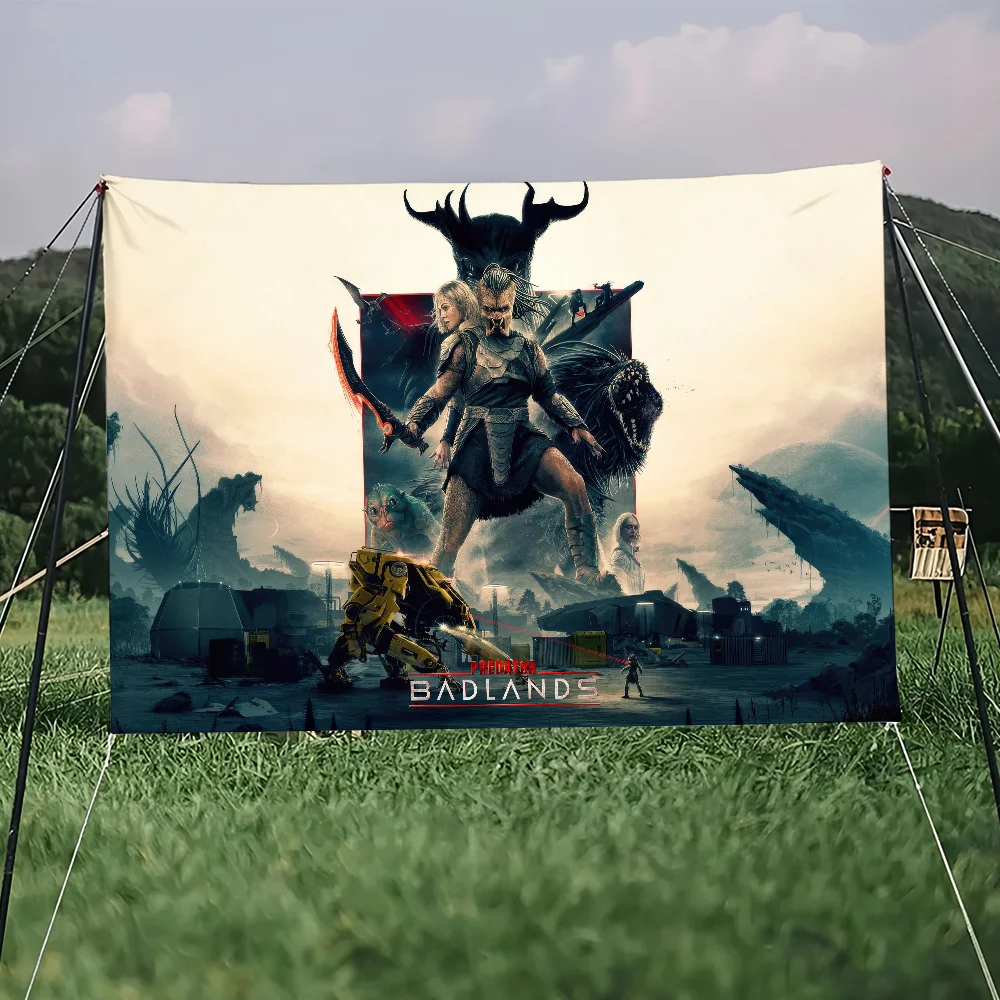 فيلم P-Predator Badlands q العلم أفضل الأسعار الديكور في الهواء الطلق نزهة حفلة الفن معلقة المنزل التخييم حفلة راية بوم