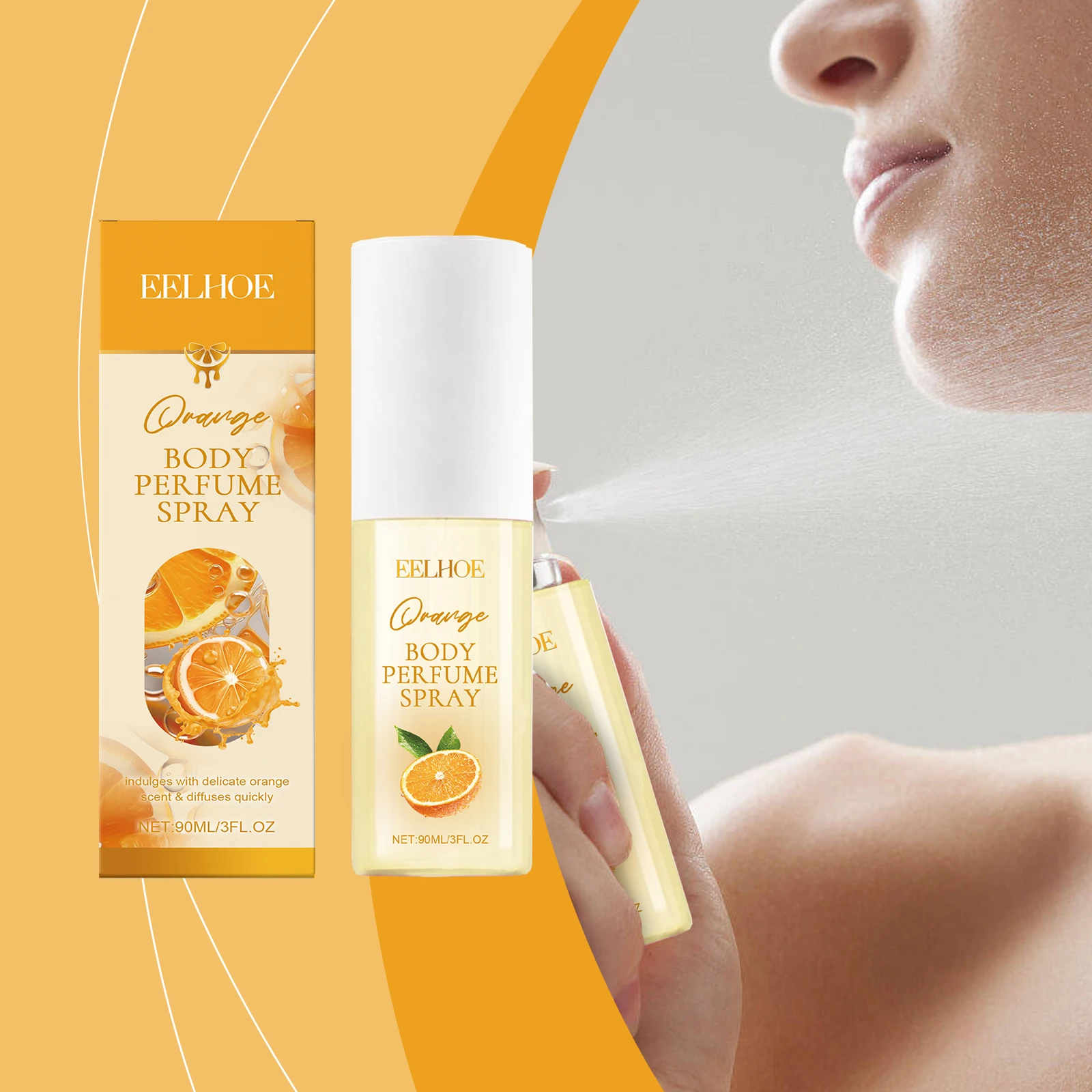 EELHOE-spray de Perfume de feromonas para el cuerpo, color naranja, fragancia fresca elegante, mantiene las fragancias, spray de frutas portátil