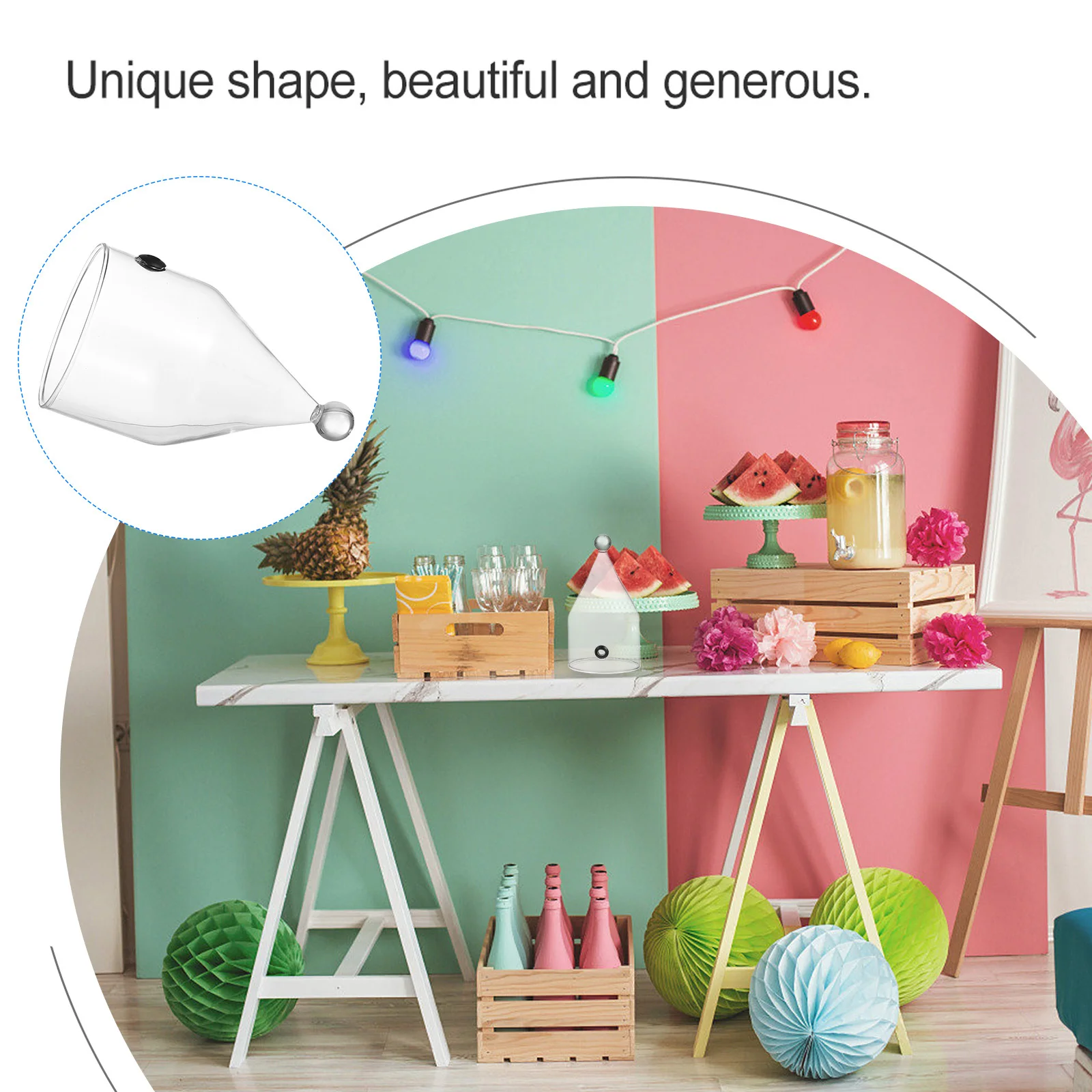 

1Pcs Glass Food Cover Clear Heat Resistant Dust Proof Food Protector for Picnic Cake Dessert Dishes Glass Cake Cover