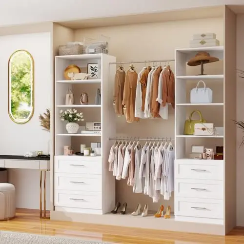 Closet System with 3 Drawers and Shelves, 81