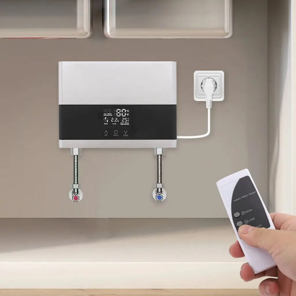 Chauffe-eau instantané 220V 6000W, chauffage électrique mural pour salle de bains, douche d'eau chaude et chauffage de cuisine domestique avec RC
